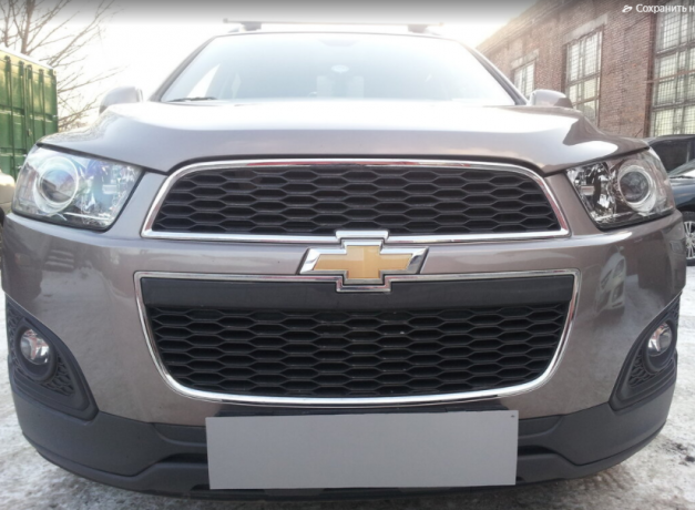 Защита радиатора "Standart" Chevrolet Captiva рестайлинг (2013-2015) чёрная купить недорого с доставкой в Архангельск