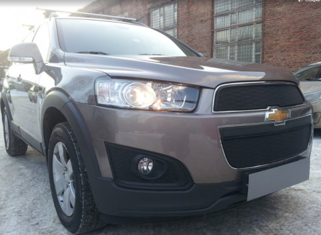 Защита радиатора "Standart" Chevrolet Captiva рестайлинг (2013-2015) чёрная купить недорого с доставкой в Архангельск