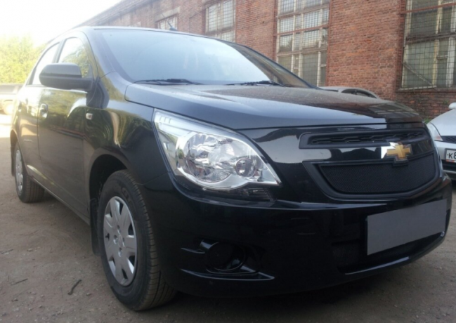 Защита радиатора "Standart" Chevrolet Cobalt (2013-н.в.) низ, чёрная купить недорого с доставкой в Архангельск