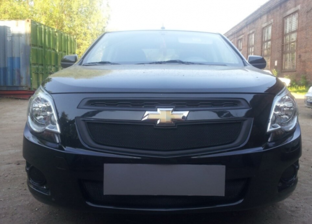 Защита радиатора "Standart" Chevrolet Cobalt (2013-н.в.) низ, чёрная купить недорого с доставкой в Архангельск
