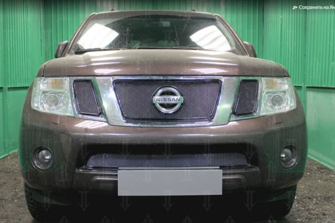 Защита радиатора "PREMIUM" Nissan Pathfinder, Navara (2010-2015) верх, чёрная купить недорого с доставкой в Архангельск