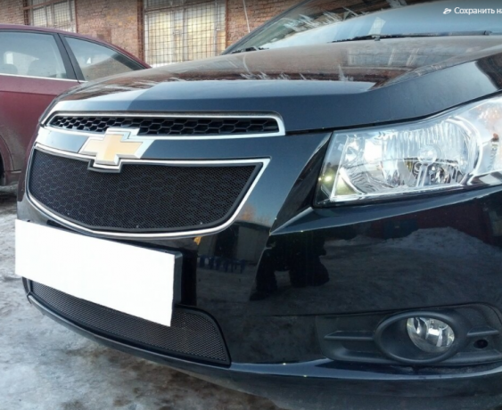 Защита радиатора "Standart" Chevrolet Cruze (2008-2013) верх, чёрная купить недорого с доставкой в Архангельск