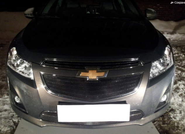 Защита радиатора "Standart" Chevrolet Cruze (2012-2015) верх, чёрная купить недорого с доставкой в Архангельск
