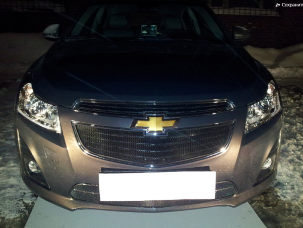 Защита радиатора "Standart" Chevrolet Cruze (2012-2015) верх, чёрная купить недорого с доставкой в Архангельск