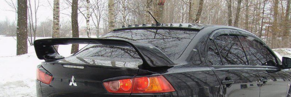 Накладка (юбка) заднего бампера "EVO" var №1 для Mitsubishi Lancer X (2007-2016) купить недорого с доставкой в Архангельск