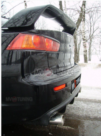 Накладка (юбка) заднего бампера "EVO" var №1 для Mitsubishi Lancer X (2007-2016) купить недорого с доставкой в Архангельск