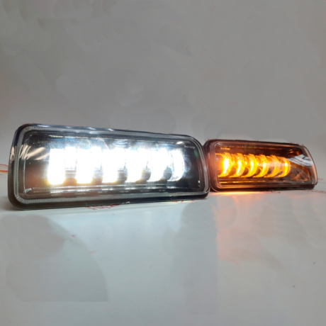 светодиодные led подфарники 11 линз sal-man с дхо, бегающим поворотником, дальним/ближним для л@да НИВ@ 4х4, urban, bronto купить недорого с доставкой в Архангельск