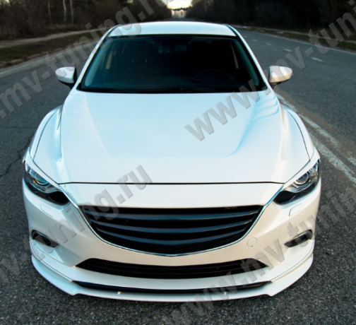 Сплиттер переднего бампера под клыки №2 "Lite Style" для Mazda 6 (2013-н.в.) купить недорого с доставкой в Архангельск