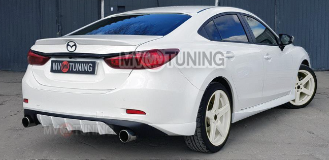 Диффузор заднего бампера var №4 (с килями) для Mazda 6 (2013 - н.в.) купить недорого с доставкой в Архангельск
