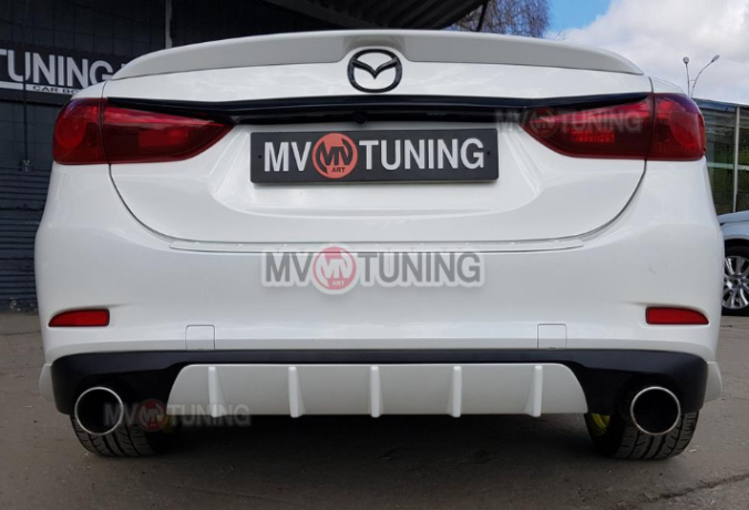 Диффузор заднего бампера var №4 (с килями) для Mazda 6 (2013 - н.в.) купить недорого с доставкой в Архангельск