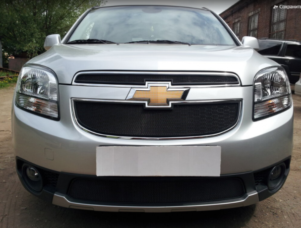 Защита радиатора "Standart" Chevrolet Orlando (2009-2015) верх, чёрная купить недорого с доставкой в Архангельск