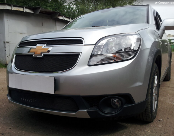 Защита радиатора "Standart" Chevrolet Orlando (2009-2015) верх, чёрная купить недорого с доставкой в Архангельск