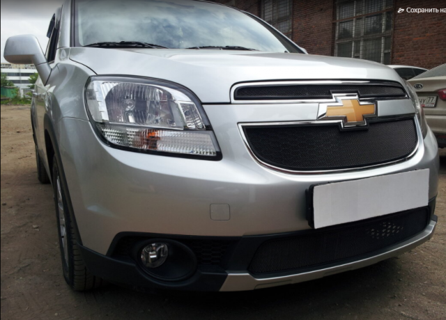 Защита радиатора "Standart" Chevrolet Orlando (2009-2015) верх, чёрная купить недорого с доставкой в Архангельск