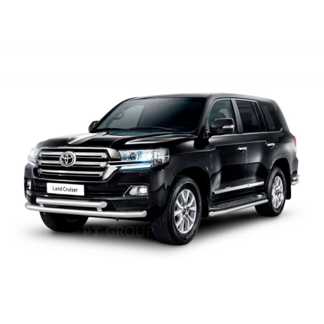 Защита переднего бампера двойная d63/63мм (НПС) Toyota Land Cruiser 200 (2014-н.в.) купить недорого с доставкой в Архангельск