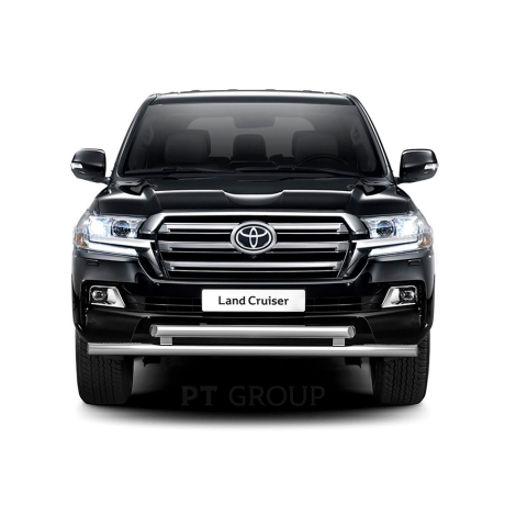 Защита переднего бампера двойная d63/63мм (НПС) Toyota Land Cruiser 200 (2014-н.в.) купить недорого с доставкой в Архангельск