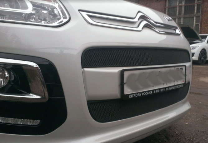 Защита радиатора "Standart" Citroen C3 Picasso (2012-2016) чёрная купить недорого с доставкой в Архангельск