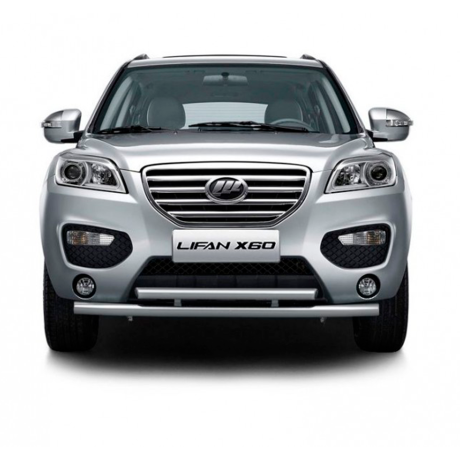 Защита переднего бампера двойная d63/51мм (НПС) Lifan X60 (2012-2016 г.в.) купить недорого с доставкой в Архангельск