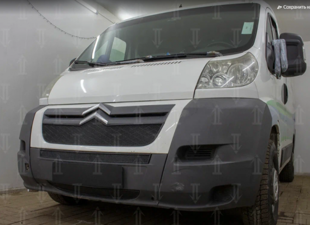 Защита радиатора "Standart" Citroen Jumper (2006-2014) верх, чёрная купить недорого с доставкой в Архангельск