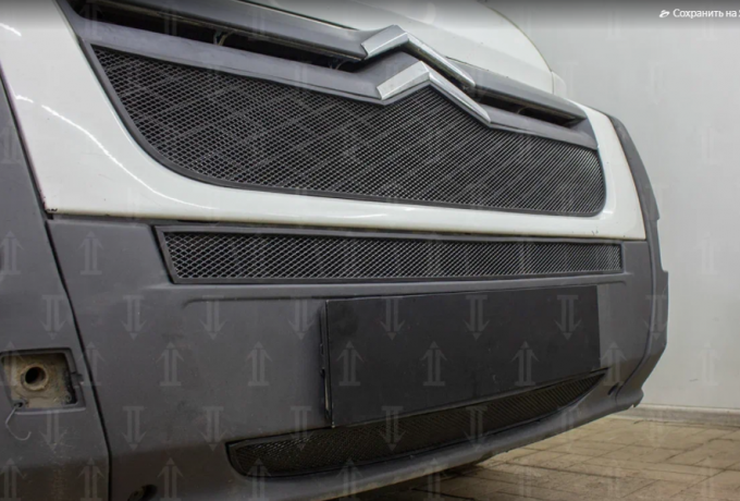 Защита радиатора "Standart" Citroen Jumper (2006-2014) верх, чёрная купить недорого с доставкой в Архангельск