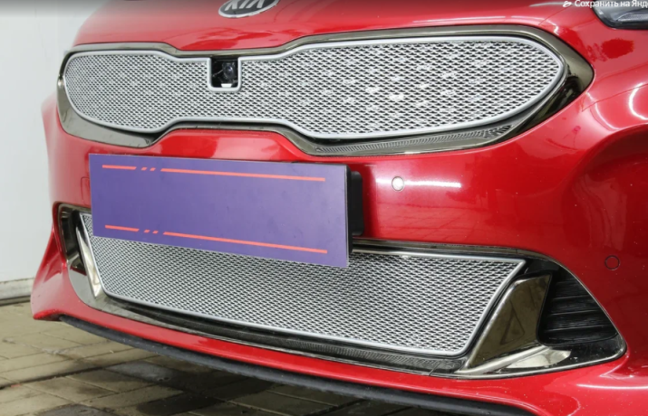 Защита радиатора "PREMIUM" Kia Stinger (2017-н.в.) низ, хром купить недорого с доставкой в Архангельск