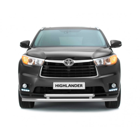 Защита переднего бампера двойная d63/51мм (НПС) Toyota Highlander (2014-н.в.) купить недорого с доставкой в Архангельск