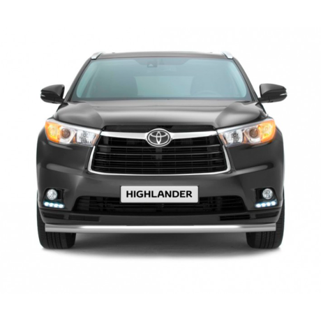 Защита переднего бампера одинарная d63мм (НПС) Toyota Highlander (2014-н.в.) купить недорого с доставкой в Архангельск