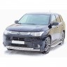 Защита переднего бампера «Труба двойная» (d63,5) для Mitsubishi Outlander (2014-2016)(Окрашенное) купить недорого с доставкой в Архангельск