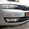 Спойлер переднего бампера (текстурный пластик) для Skoda Rapid (2012-н.в.) купить недорого с доставкой в Архангельск