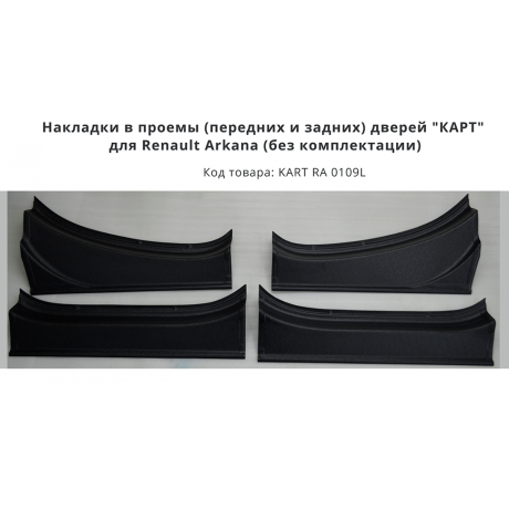 Накладки в проемы (передних и задних) дверей "КАРТ" для Renault Arkana (без комплектации) купить недорого с доставкой в Архангельск