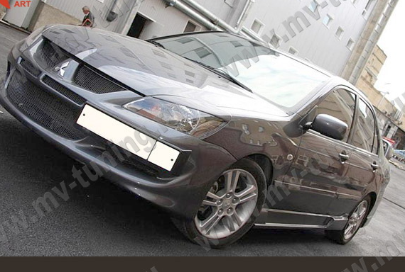 Крепление гос. номера в стиле "EVO" (текстурный пластик) для Mitsubishi Lancer IX (2003-2009) купить недорого с доставкой в Архангельск