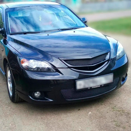 Накладки на фары (реснички) "Длинные" для Mazda 3 хэтчбэк (2003-2009) купить недорого с доставкой в Архангельск