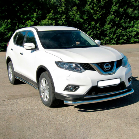 Защита переднего бампера одинарная d63мм (НПС) Nissan X-Trail (2015-н.в.) купить недорого с доставкой в Архангельск