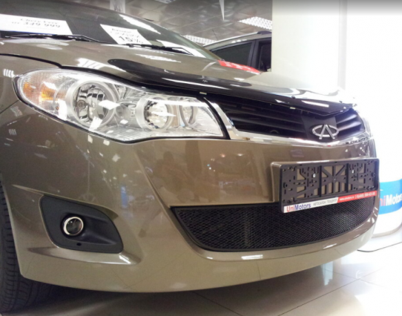 Защита радиатора "Standart" Chery Bonus, Very (2011-2016) чёрная купить недорого с доставкой в Архангельск