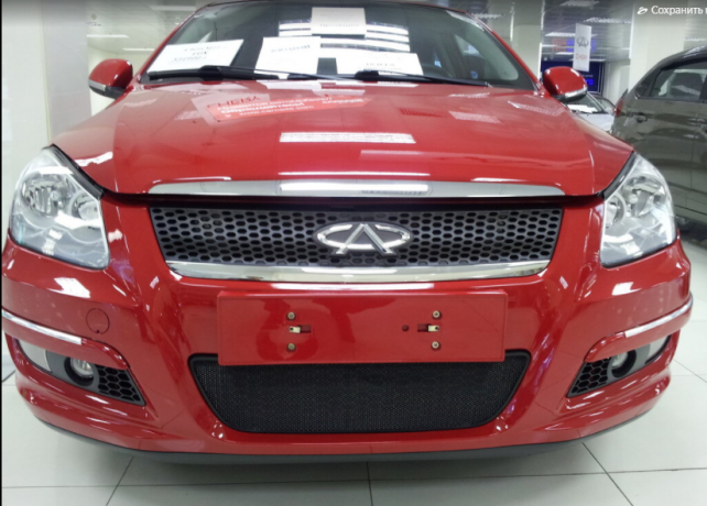 Защита радиатора "Standart" Chery M11 (2010-2016) чёрная купить недорого с доставкой в Архангельск